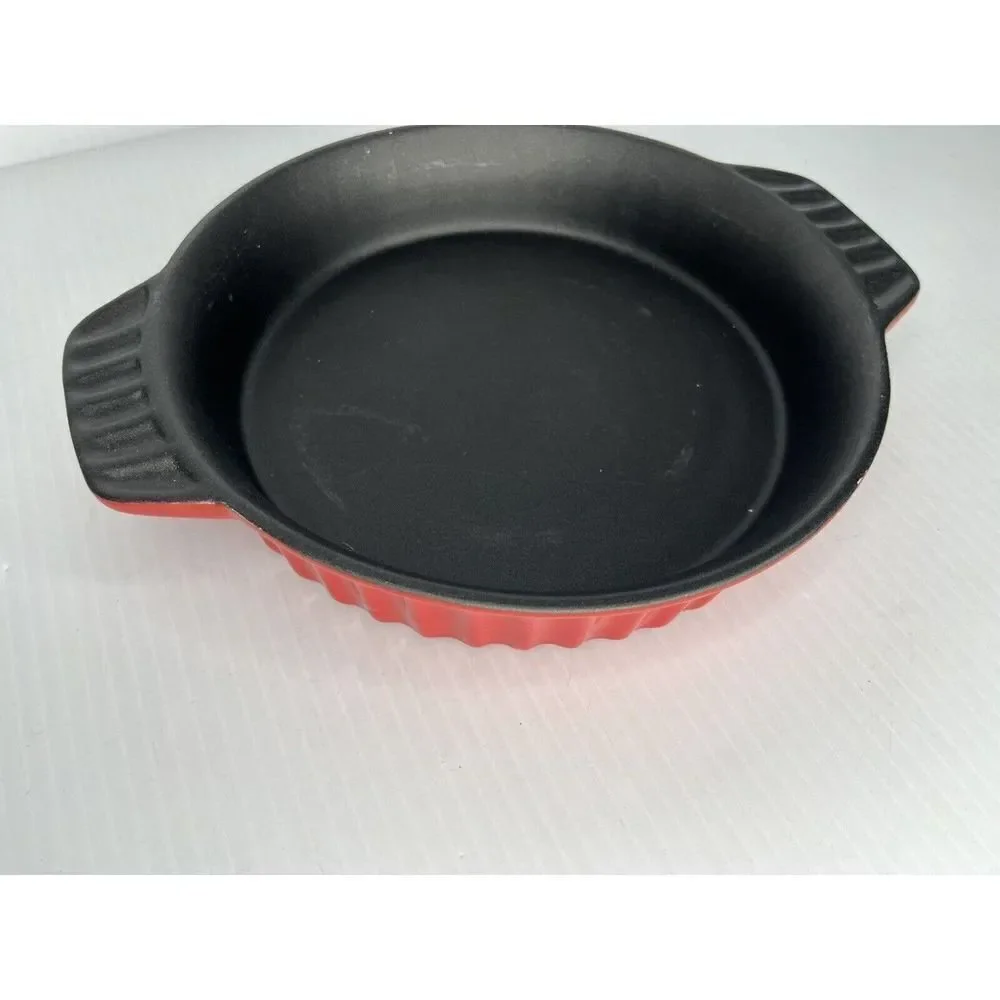 Red Crockpot Stoneware Round Baking Dish 10
